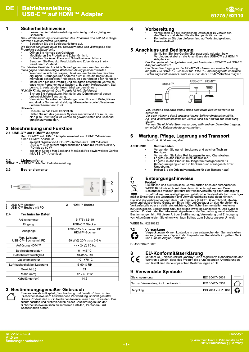 Página nº 1 - Manual de usuario Goobay 51775