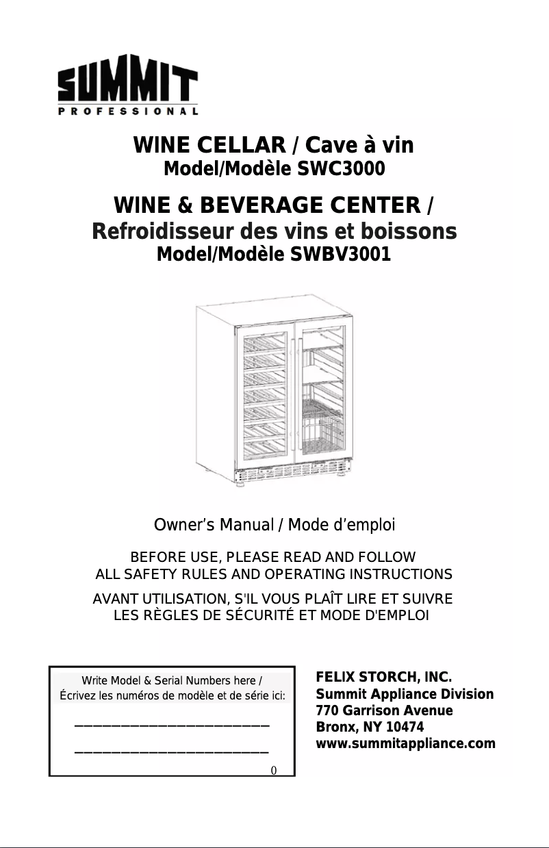 Página 1 del manual Manual de usuario Summit SWC3000