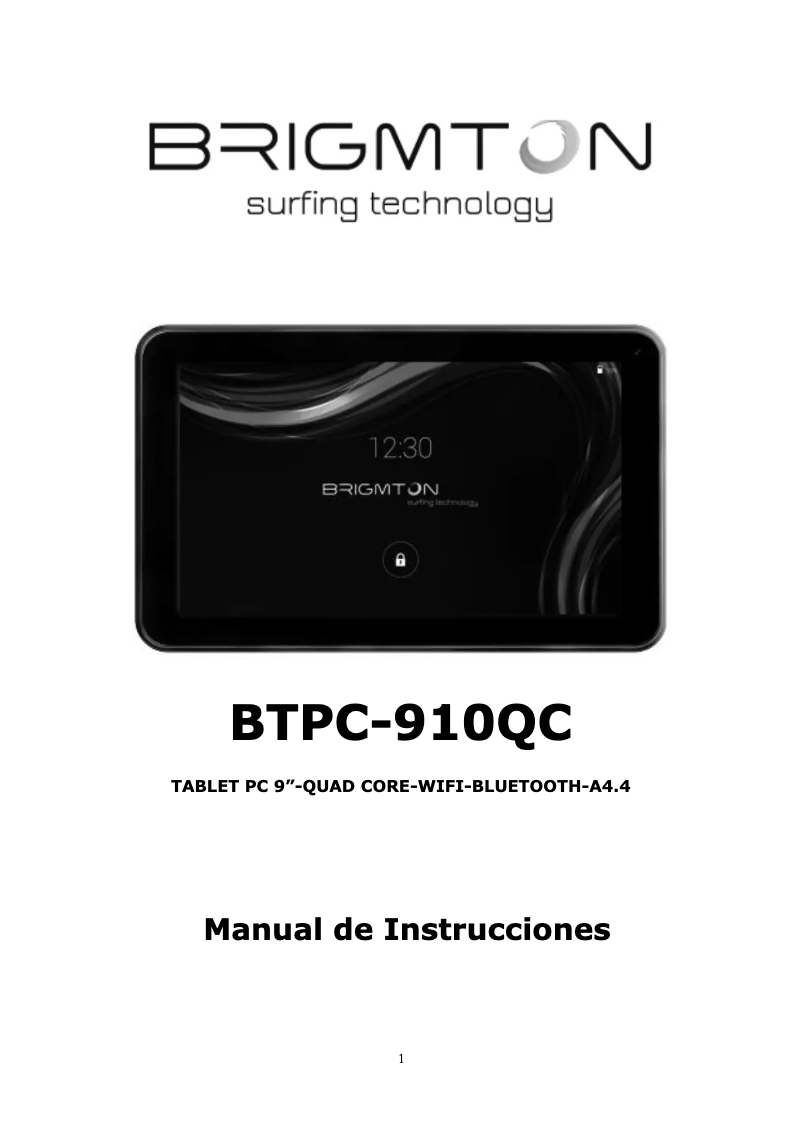 Página 1 del manual Manual de usuario Brigmton BTPC-910QC-N