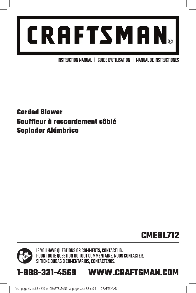 Página 1 del manual Manual de usuario Craftsman CMEBL712