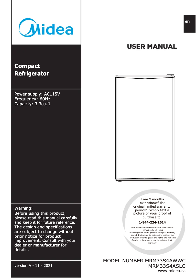 Imagen de la primera página del manual del dispositivo MRM33S4ASLC