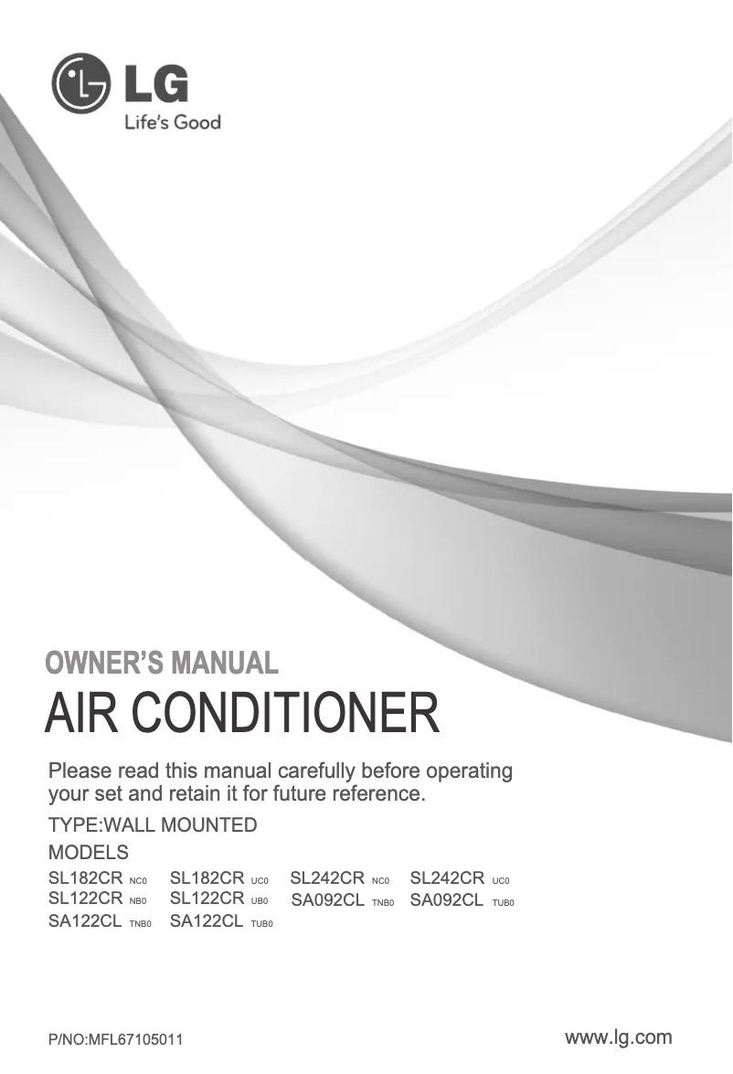 Página 1 del manual Manual de usuario LG SA122CL