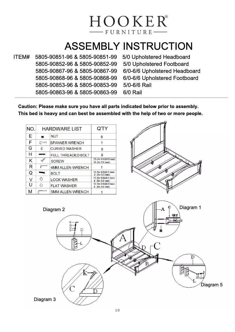 Página nº 1 - Manual de usuario Hooker 5805-90852-99
