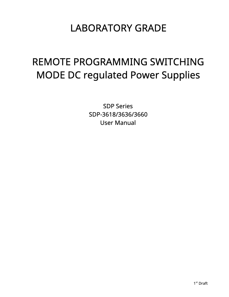 Imagen de la primera página del manual del dispositivo SDP-3636