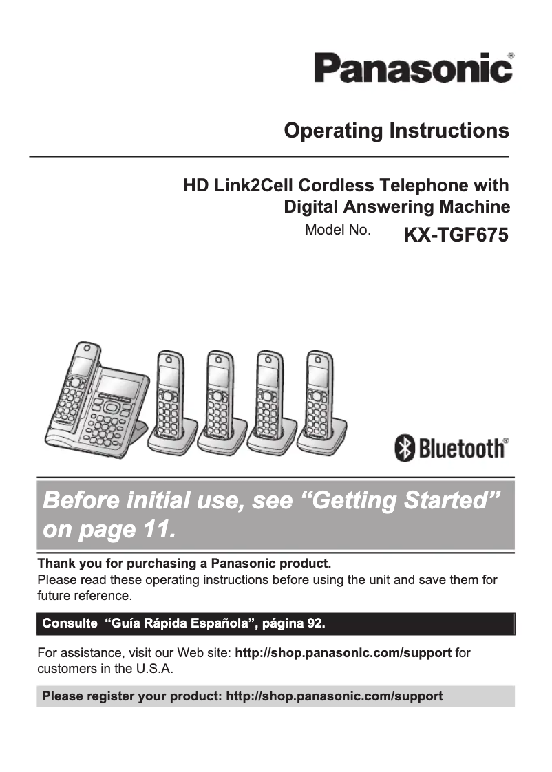 Página 1 del manual Manual de usuario Panasonic KX-TGF675