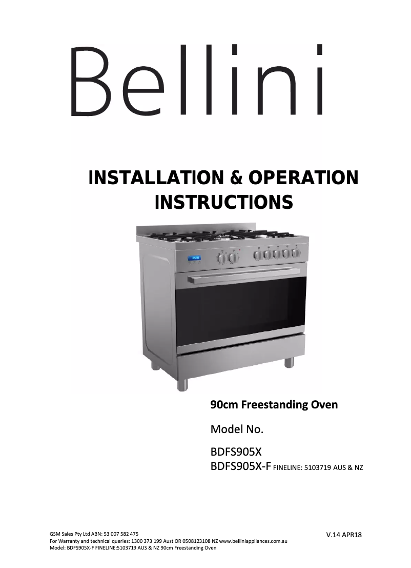 Imagen de la primera página del manual del dispositivo BDFS905X