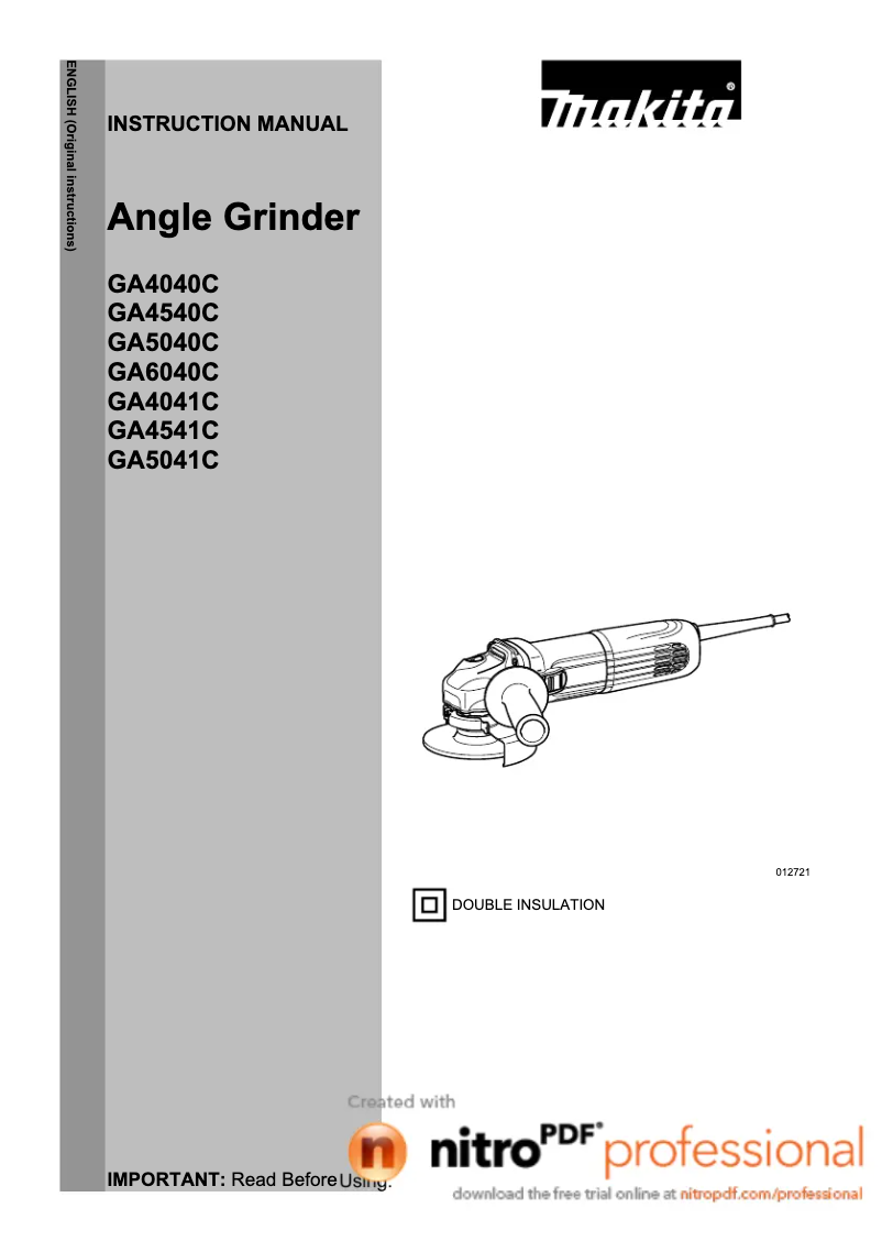 Imagen de la primera página del manual del dispositivo GA4541CT01