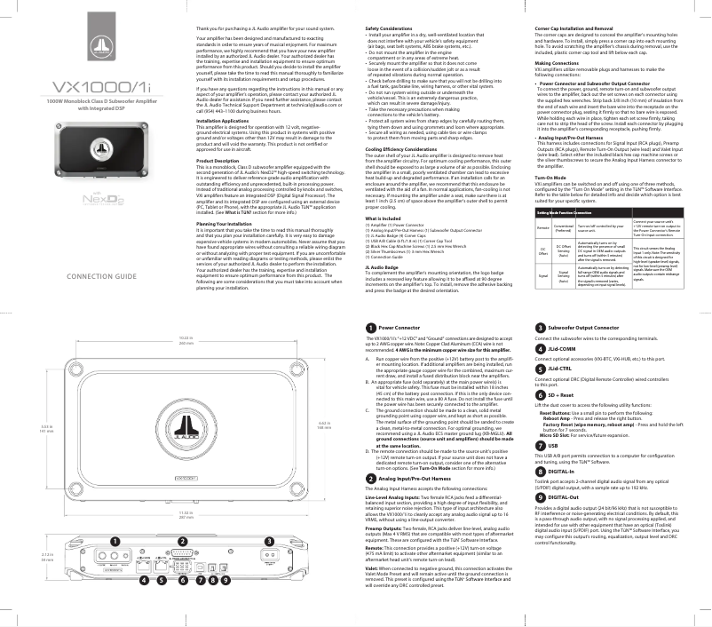 Imagen de la primera página del manual del dispositivo VX1000/1i