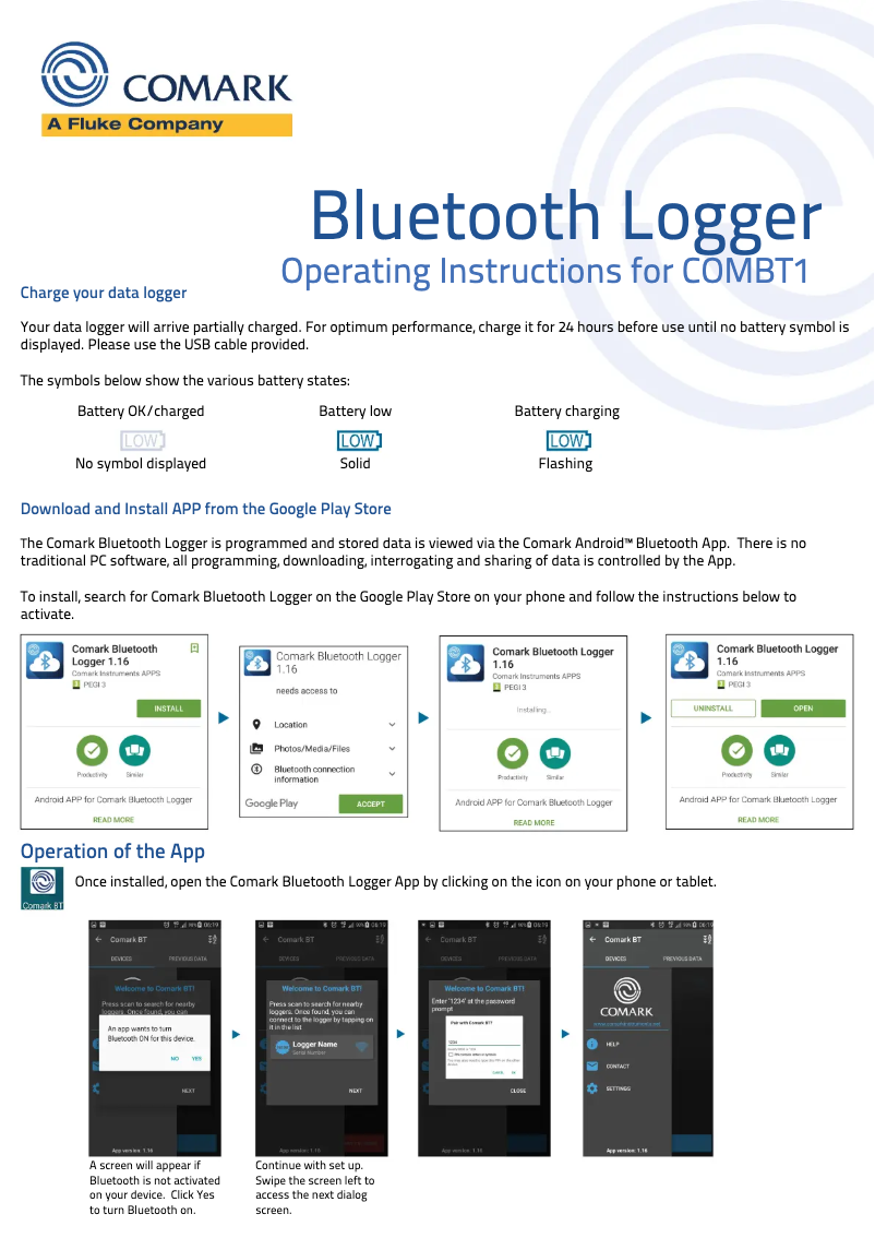 Imagen de la primera página del manual del dispositivo COMBT1