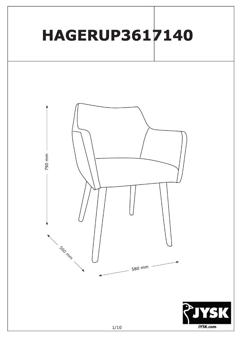 Página nº 1 - Manual de usuario JYSK Hagerup