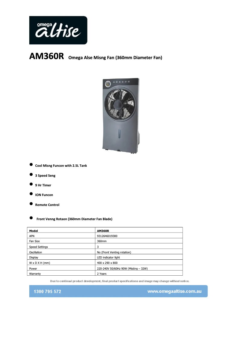 Imagen de la primera página del manual del dispositivo AM360R