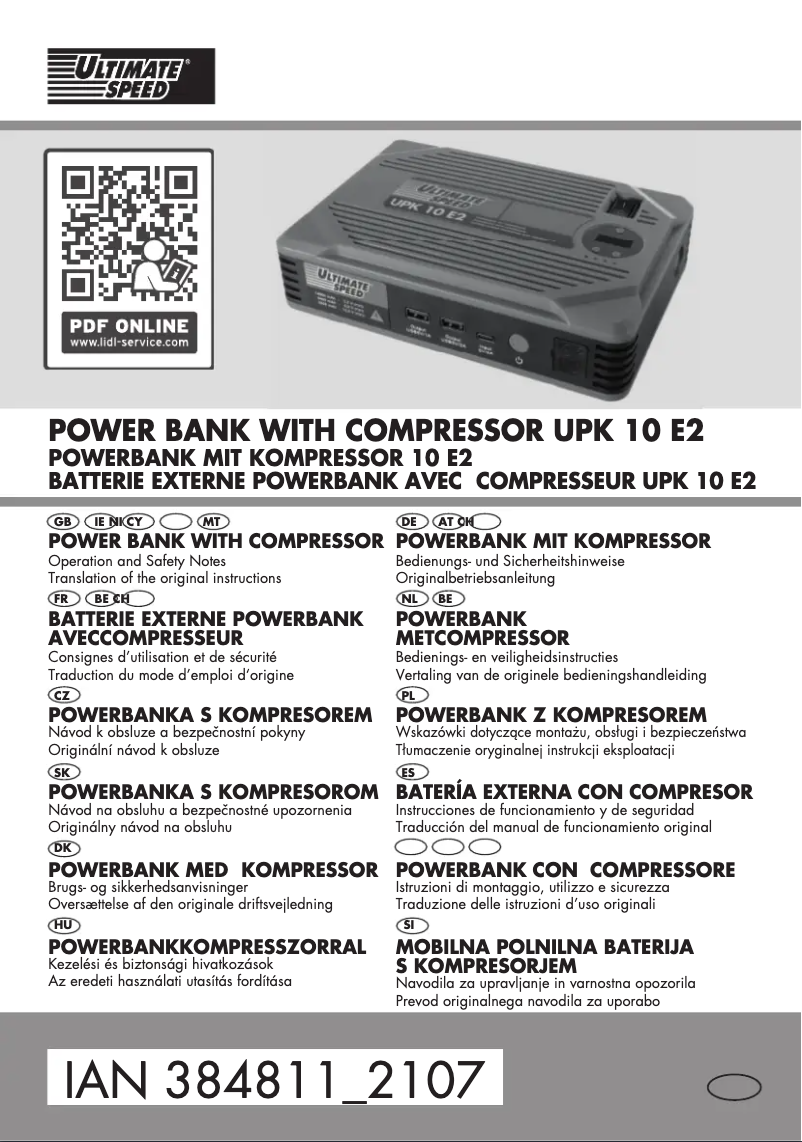 Imagen de la primera página del manual del dispositivo UPK 10 E2