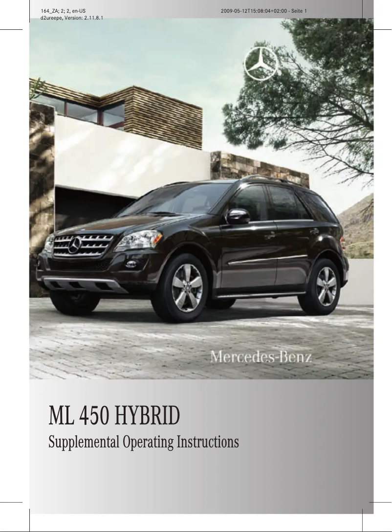 Imagen de la primera página del manual del dispositivo M-Class Hybrid (2010)