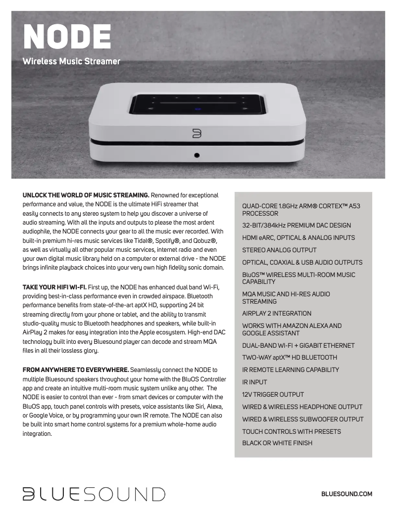 Imagen de la primera página del manual del dispositivo Node