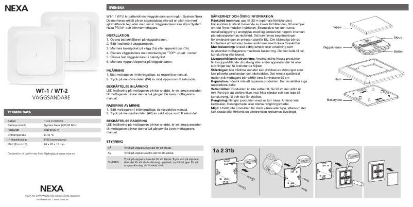 Página 1 del manual Manual de usuario Nexa WT-1