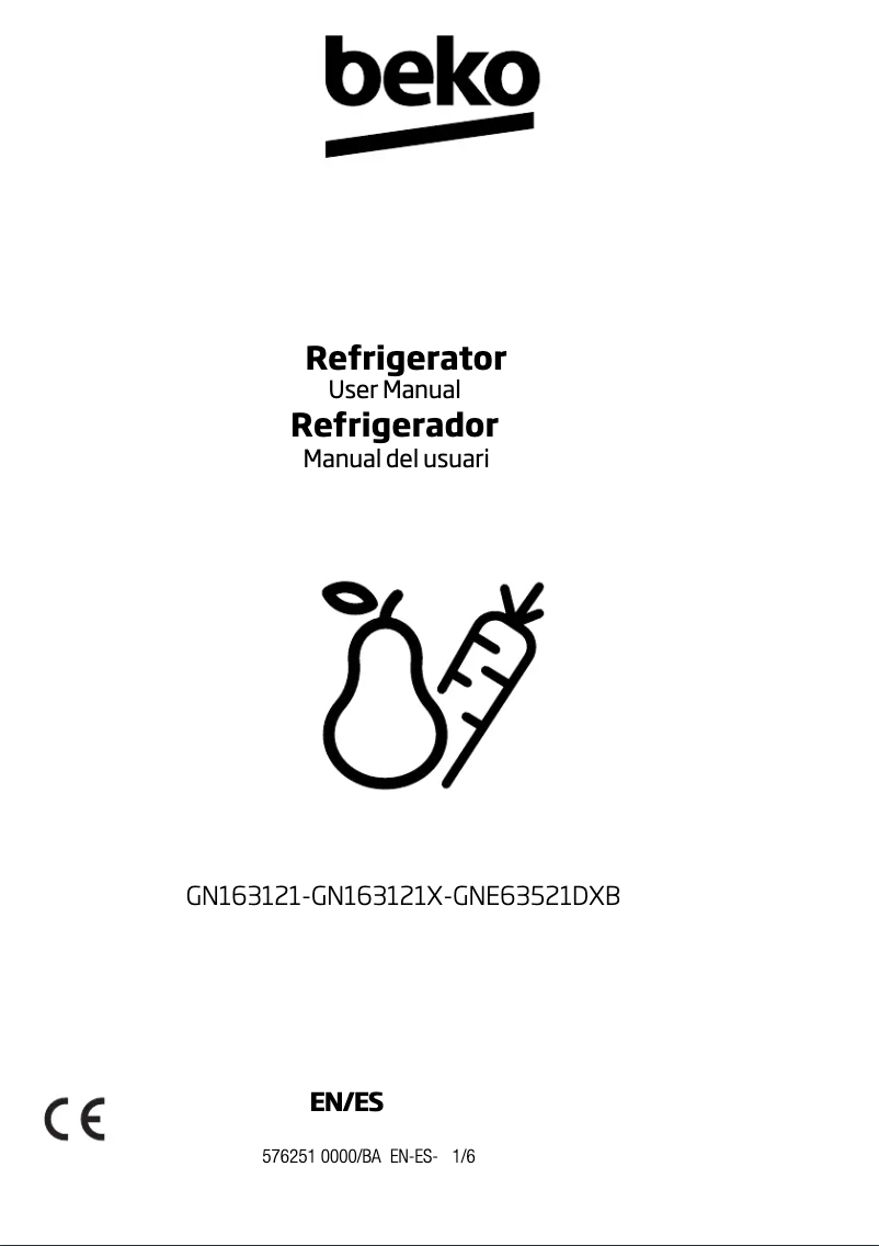 Imagen de la primera página del manual del dispositivo GNE63521DXB