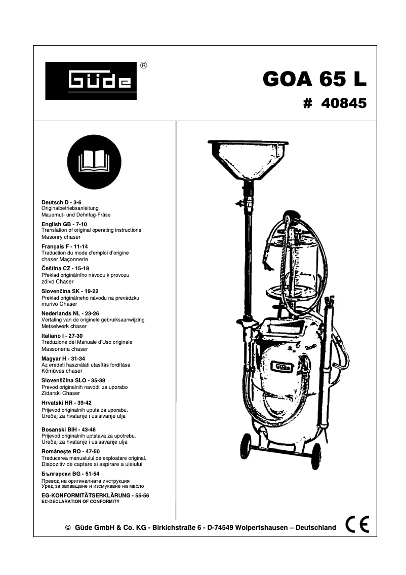 Página 1 del manual Manual de usuario Güde GOA 65 L