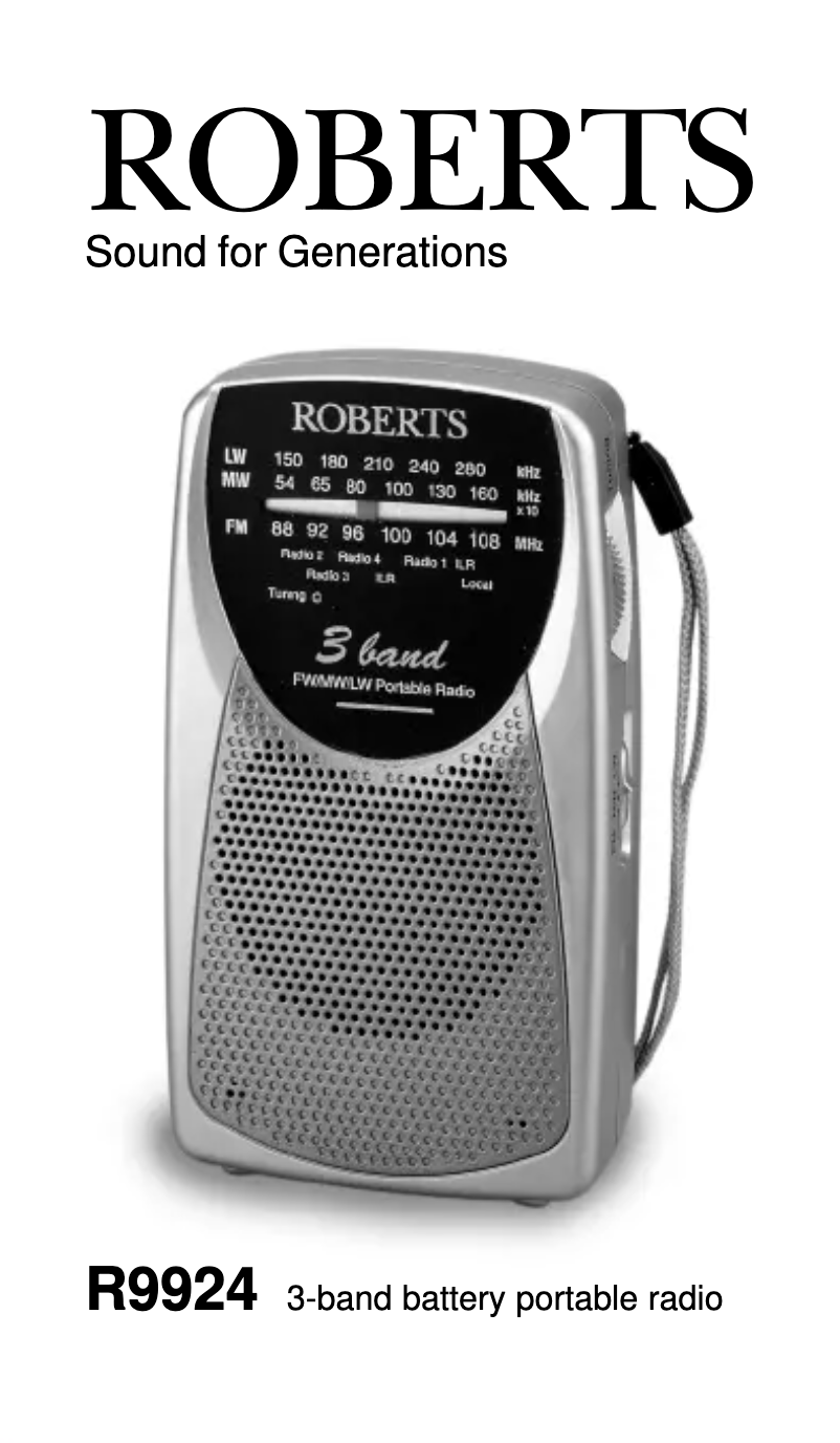 Página 1 del manual Manual de usuario Roberts Sports 924