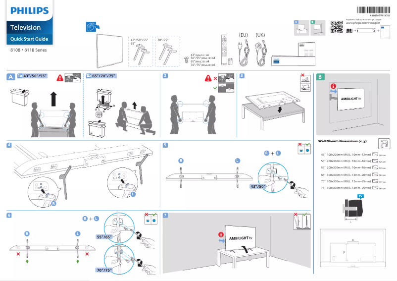 Página 1 del manual Guía de inicio rápido Philips 70PUS8118