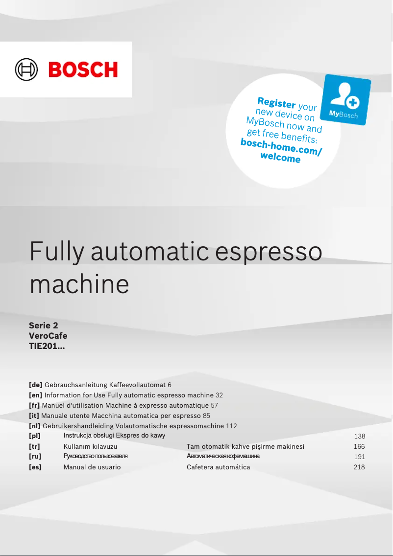 Página nº 1 - Manual de usuario Bosch TIE20119