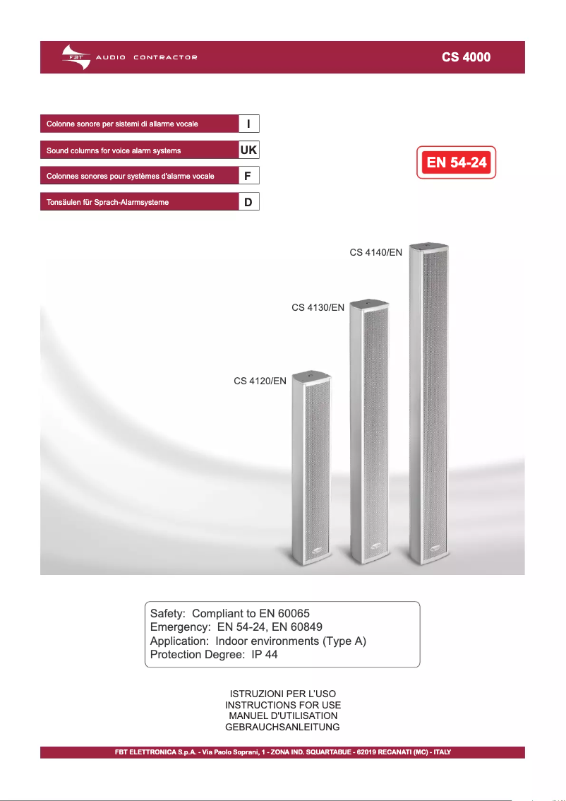 Página 1 del manual Manual de usuario FBT CS 4120/EN