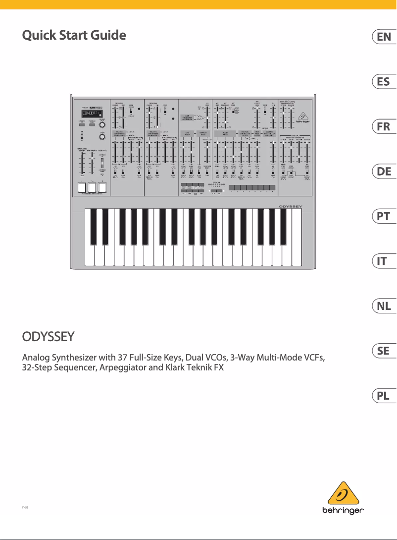 Página 1 del manual Manual de usuario Behringer ODYSSEY
