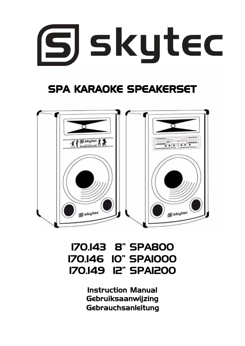 Página nº 1 - Manual de usuario Skytec SPA Karaoke Speakerset 12 inch