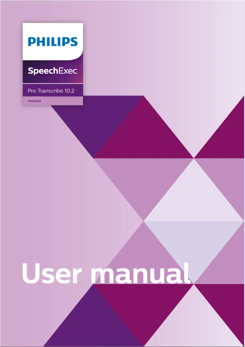 Página nº 1 - Manual de usuario Philips SpeechExec Pro Transcribe 10.2