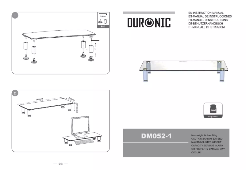 Página 1 del manual Manual de usuario Duronic DM052-1
