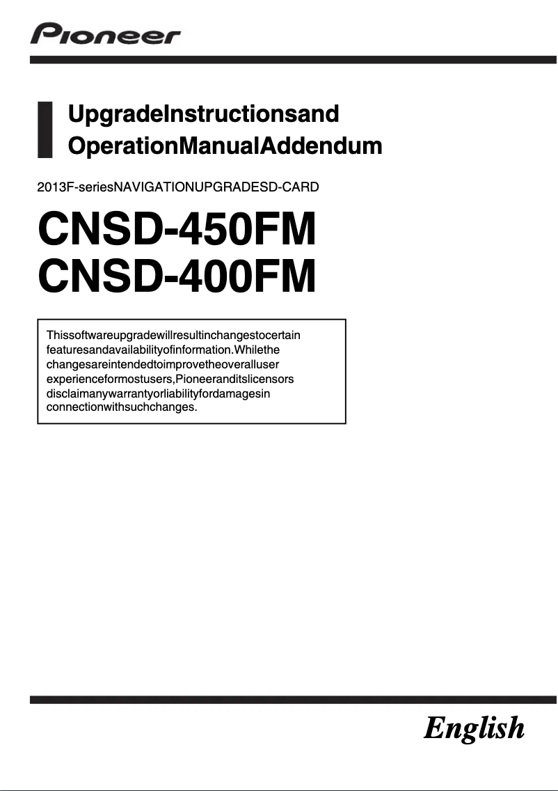 Imagen de la primera página del manual del dispositivo CNSD-400FM