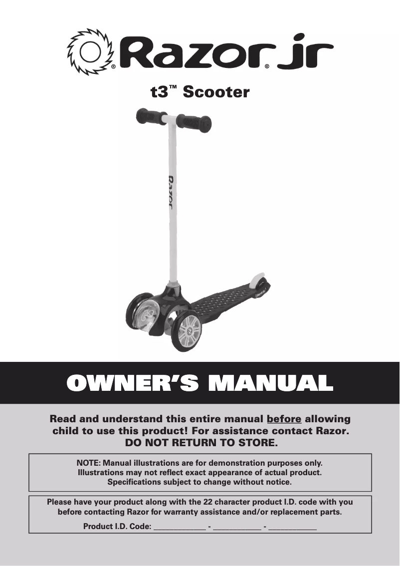 Página 1 del manual Manual de usuario Razor Junior t3