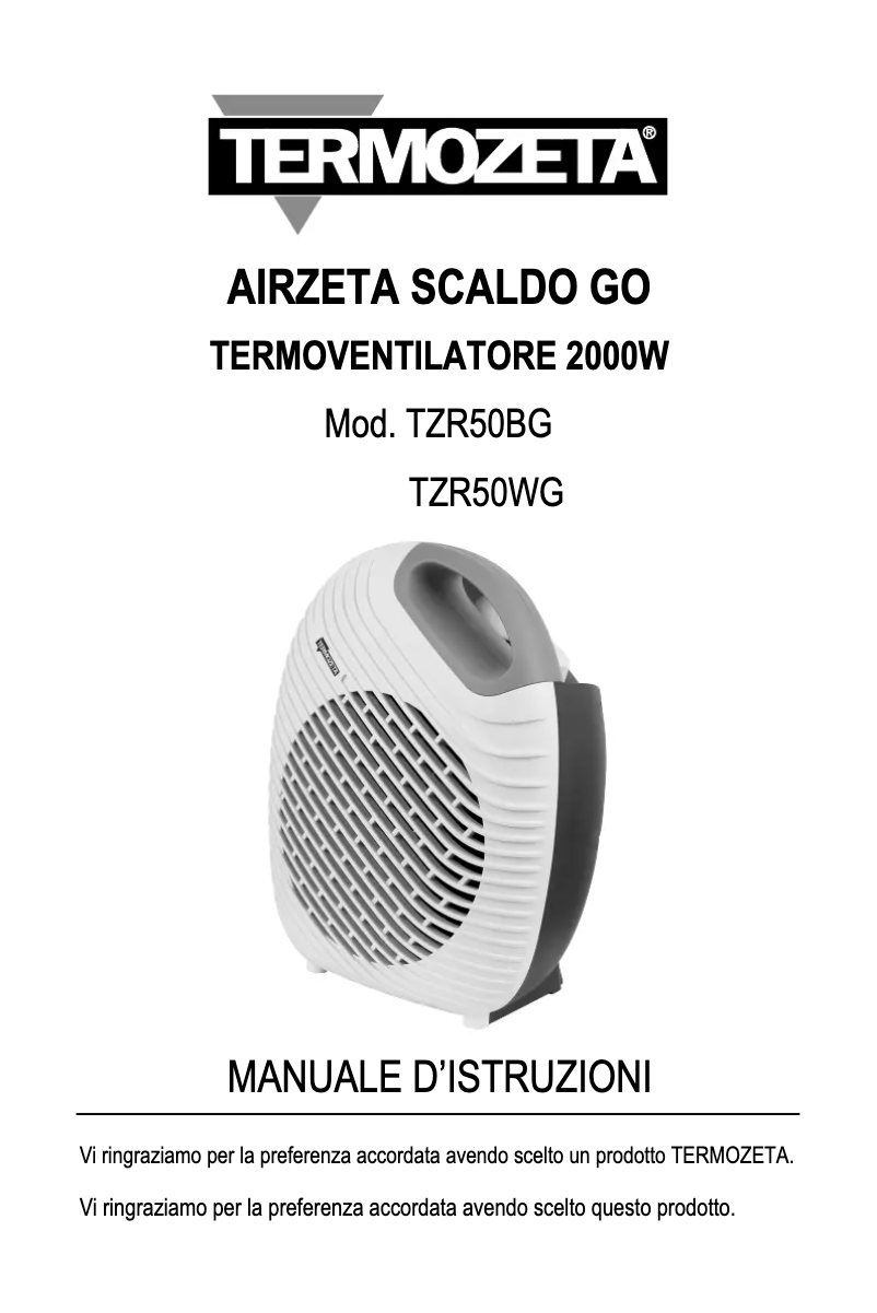 Página 1 del manual Manual de usuario Termozeta TZR50WG