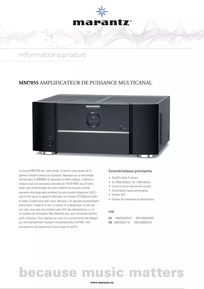 Página nº 1 - Ficha técnica Marantz MM7055