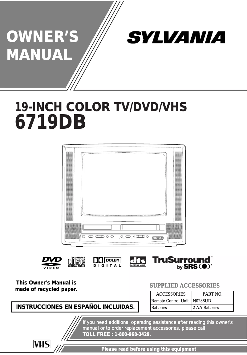 Imagen de la primera página del manual del dispositivo 6719DB