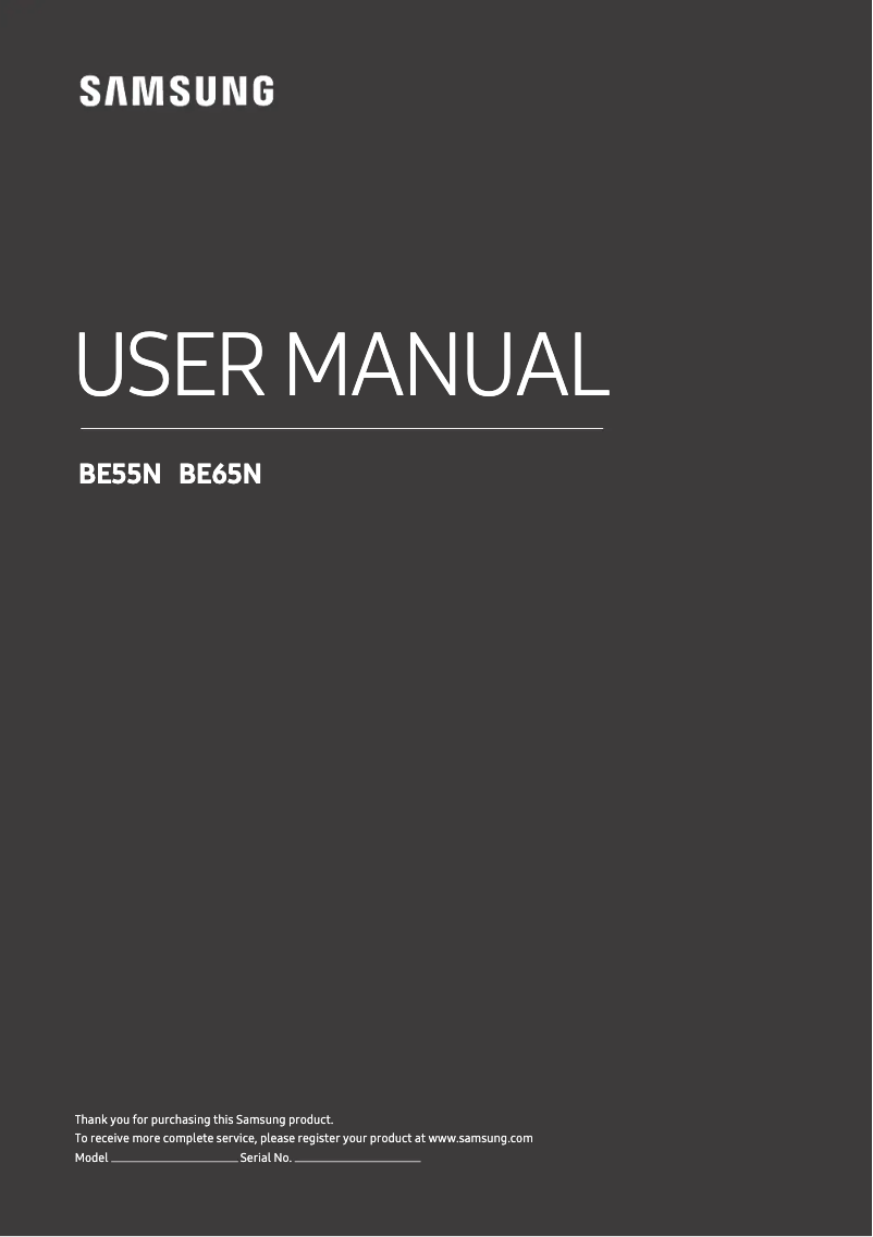 Página 1 del manual Manual de usuario Samsung BE65N