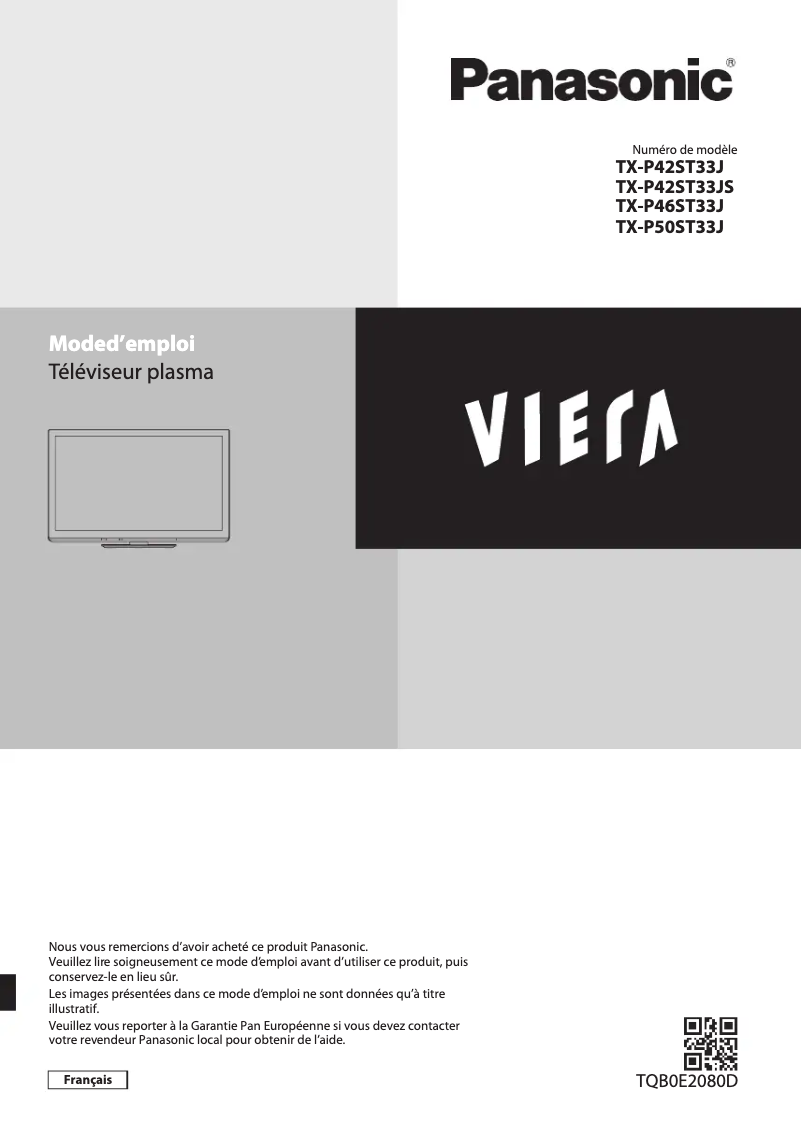 Página 1 del manual Manual de usuario Panasonic Viera TX-P50ST33J