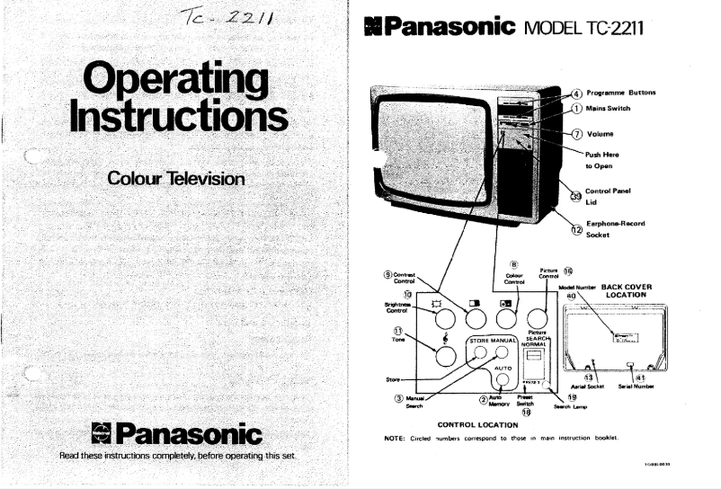 Página nº 1 - Manual de usuario Panasonic TC-2211