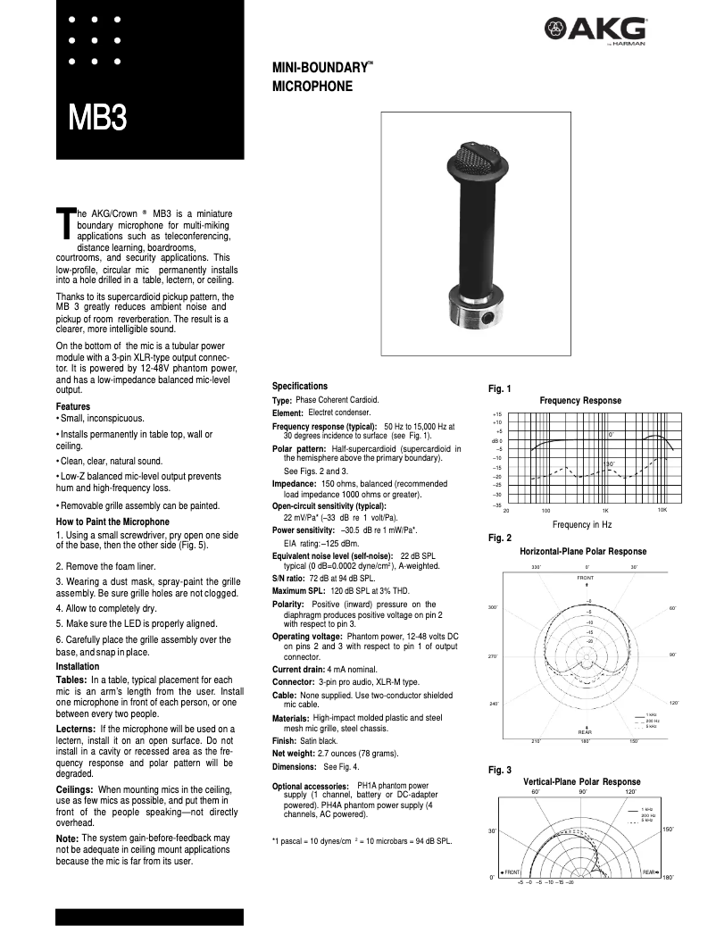 Página 1 del manual Manual de usuario AKG MB3