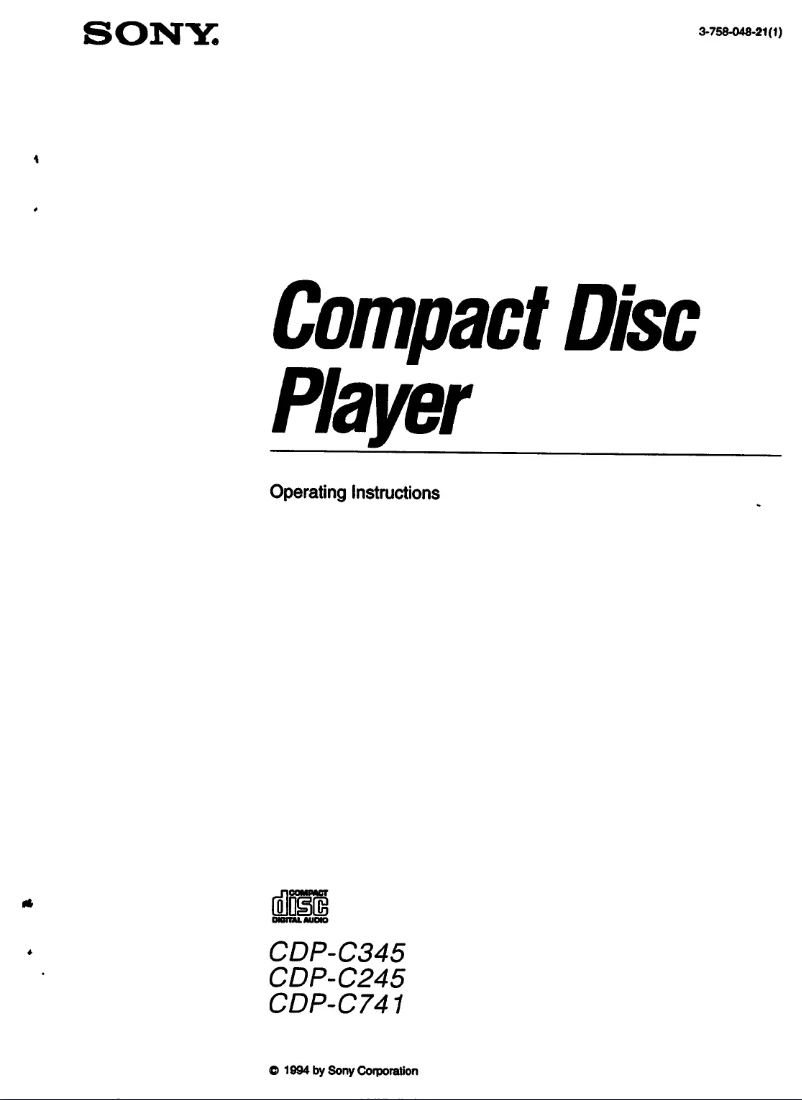 Imagen de la primera página del manual del dispositivo CDP-C741