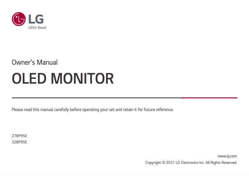 Imagen de la primera página del manual del dispositivo 27BP95E