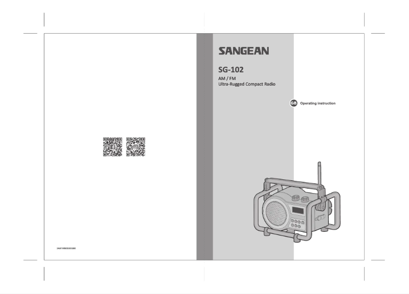 Página 1 del manual Manual de usuario Sangean SG-102