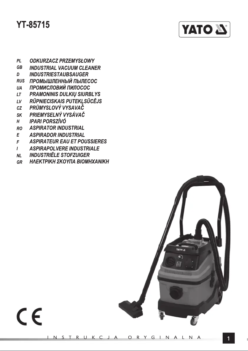 Página nº 1 - Manual de usuario Yato YT-85715