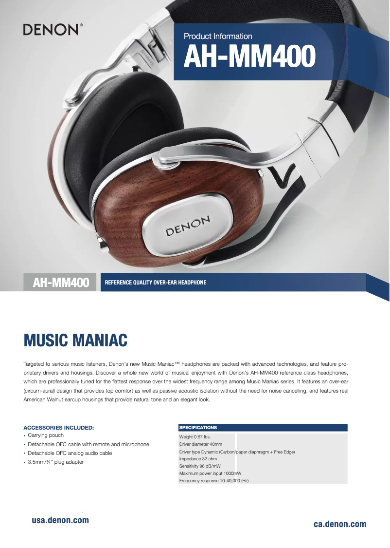 Imagen de la primera página del manual del dispositivo AH-MM400