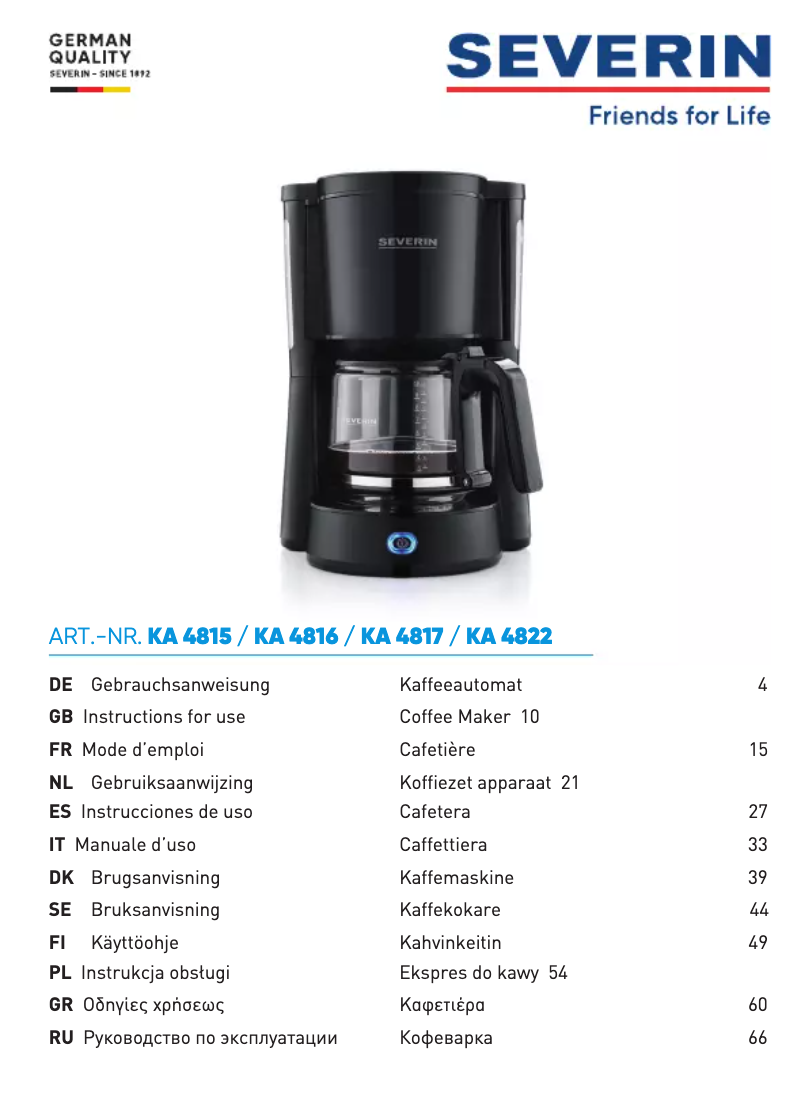 Imagen de la primera página del manual del dispositivo KA 4817