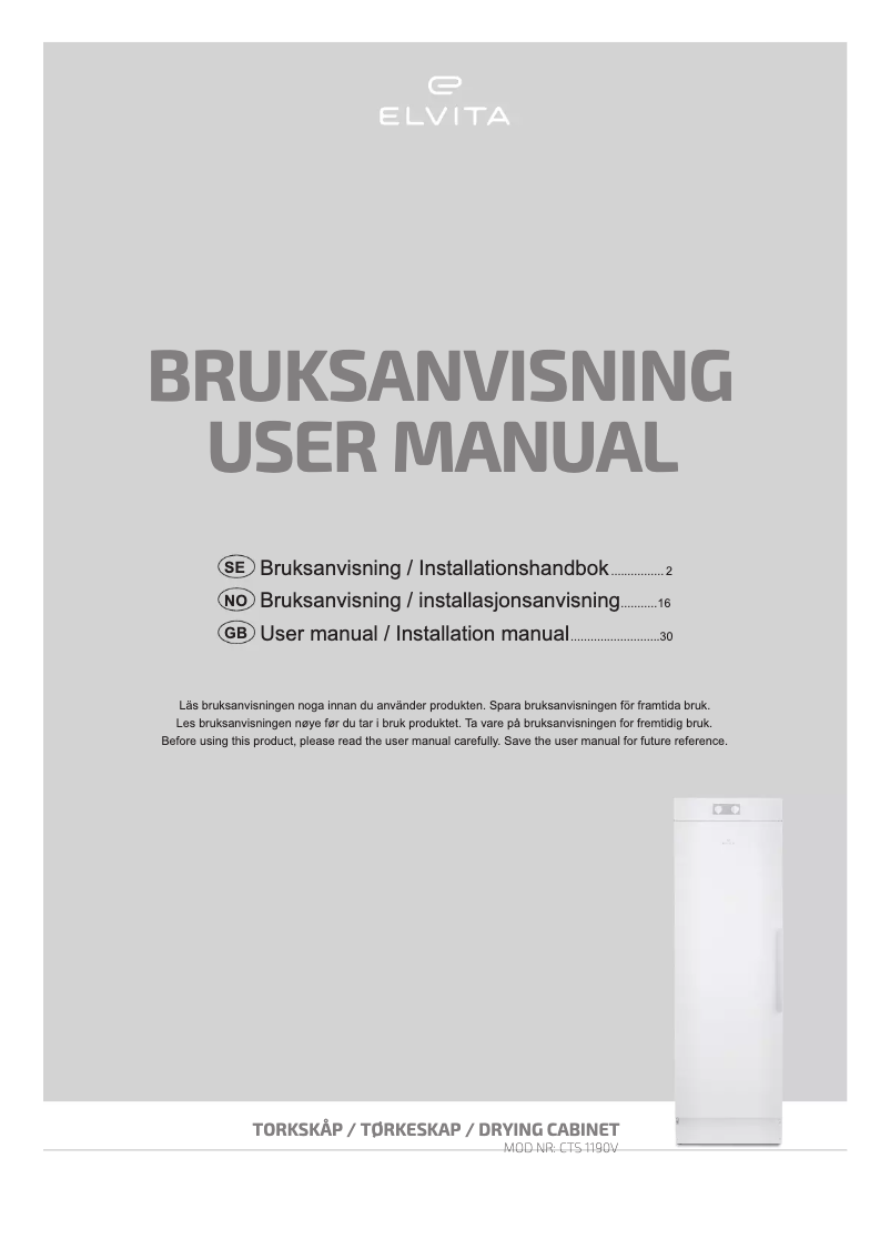 Imagen de la primera página del manual del dispositivo CTS1190V