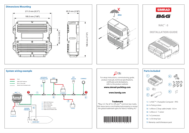 Imagen de la primera página del manual del dispositivo NAC-3