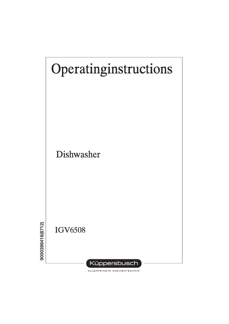 Página nº 1 - Manual de usuario Küppersbusch IGV 6508.0
