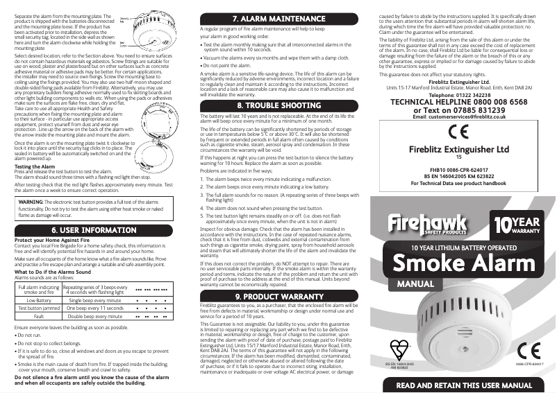 Imagen de la primera página del manual del dispositivo FHB10