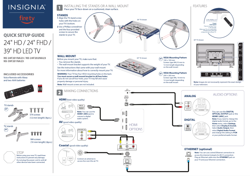 Imagen de la primera página del manual del dispositivo NS-24F202NA23