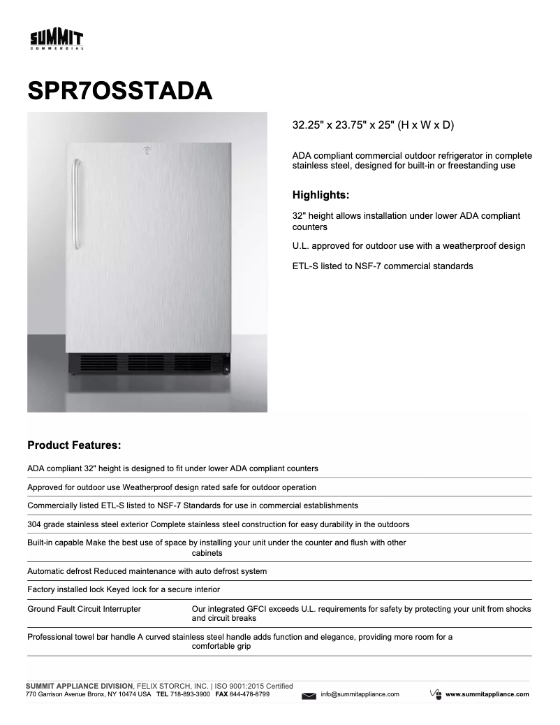 Imagen de la primera página del manual del dispositivo SPR7OSSTADA